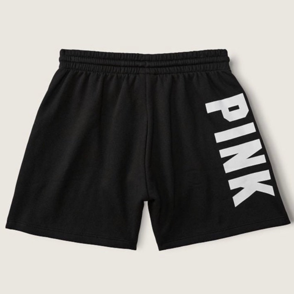 NWT PINK High Waist CAMPUS Sweat Shorts SMALL